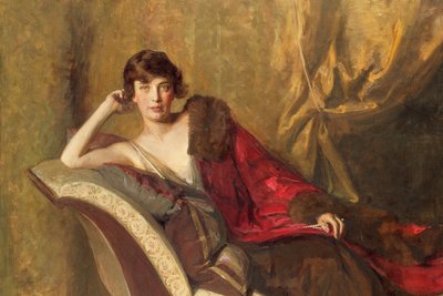Countess Michael Karolyi reclining on a divan (detail) by John Quincy Adams